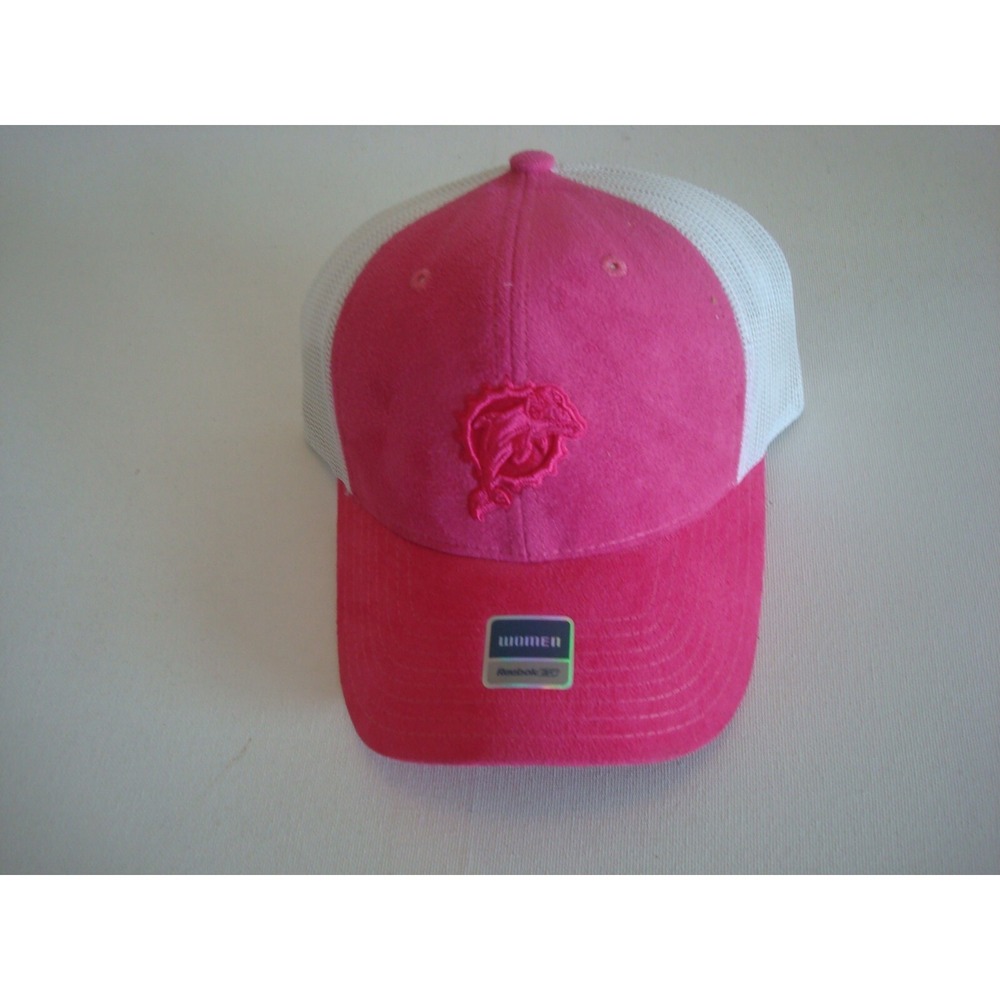 MIAMI DOLPHINS PINK TRUCKER RBK BCA  SCRIPT 90S‎ SNAPBACK  HAT CAP VINTAGE EE3